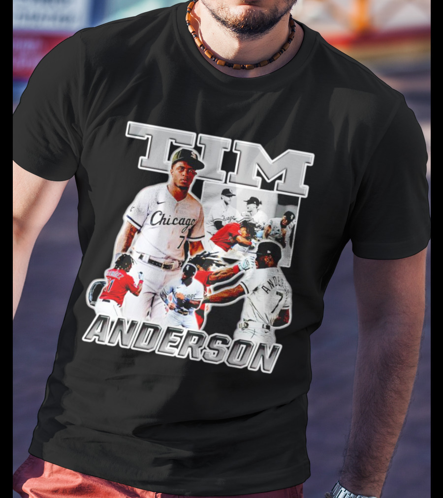 Tim Anderson Chicago White Sox Baseball Collage T-Shirt