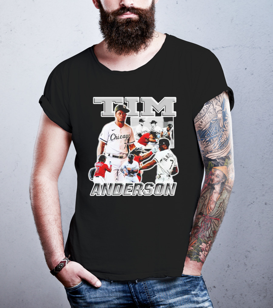 Tim Anderson Chicago White Sox Baseball Collage T-Shirt