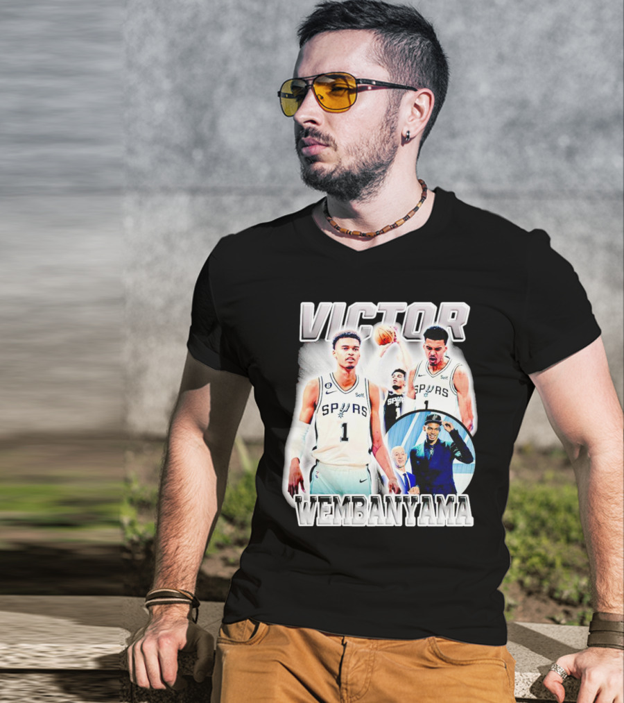 Victor Wembanyama Spurs Basketball Player NBA Draft Highlight T-Shirt