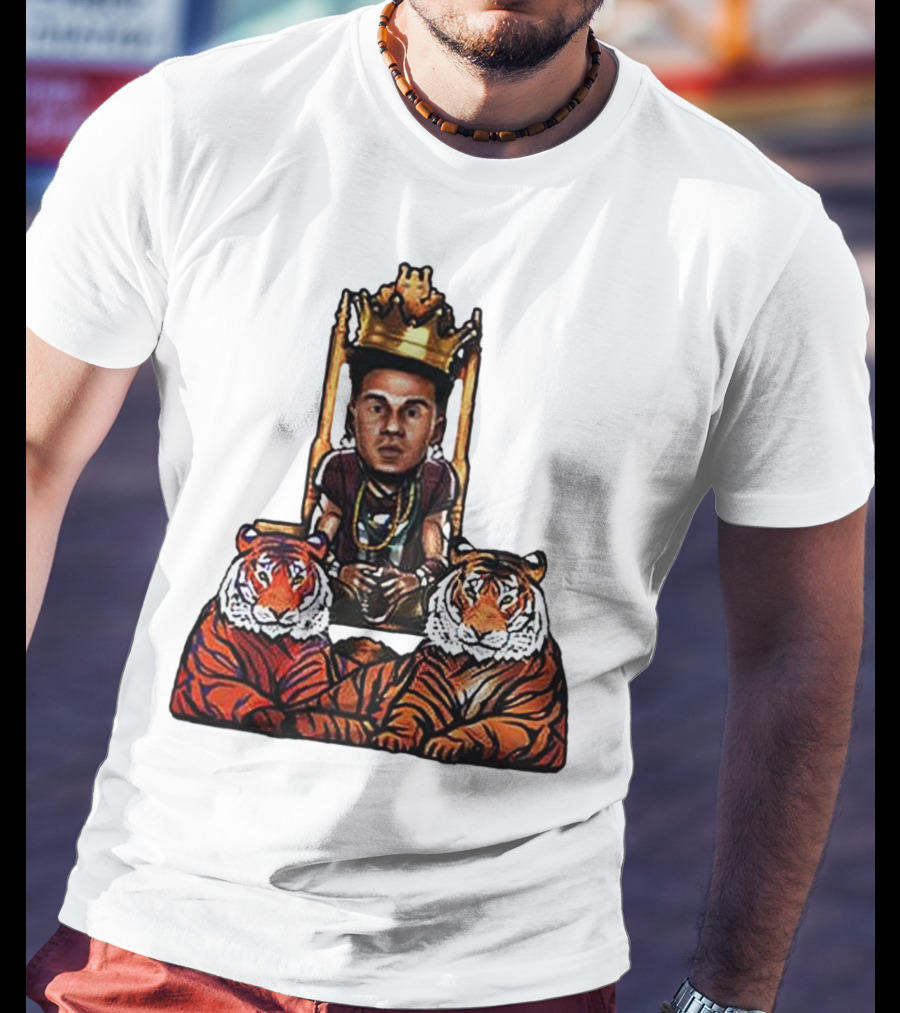 Jordan Travis Tigers King Florida State Seminoles Throne With Crown And Tigers T-Shirt