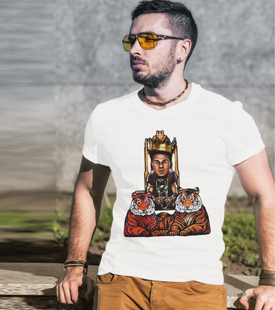 Jordan Travis Tigers King Florida State Seminoles Throne With Crown And Tigers T-Shirt