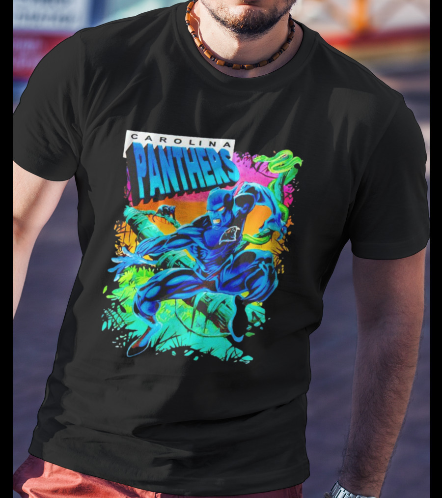 Carolina Panthers Black Panther Jungle Action T-Shirt