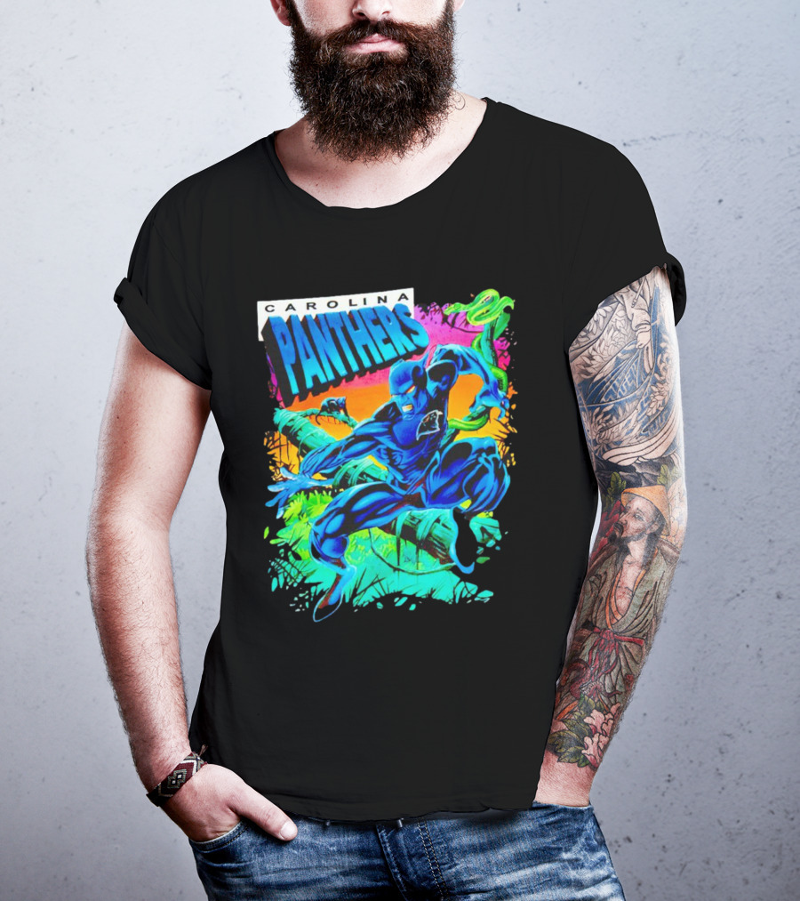 Carolina Panthers Black Panther Jungle Action T-Shirt