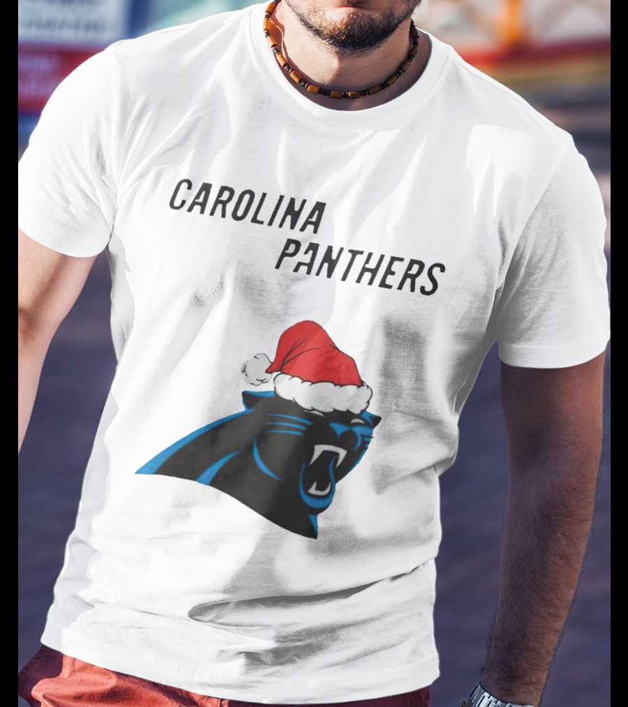 Carolina Panthers Christmas Santa Hat T-Shirt