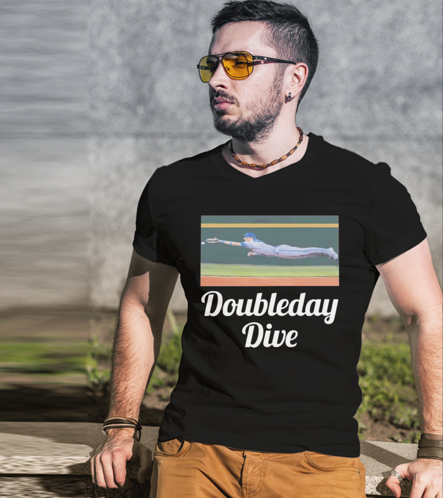 Doubleday Dive Baseball Player Diving Catch T-Shirt