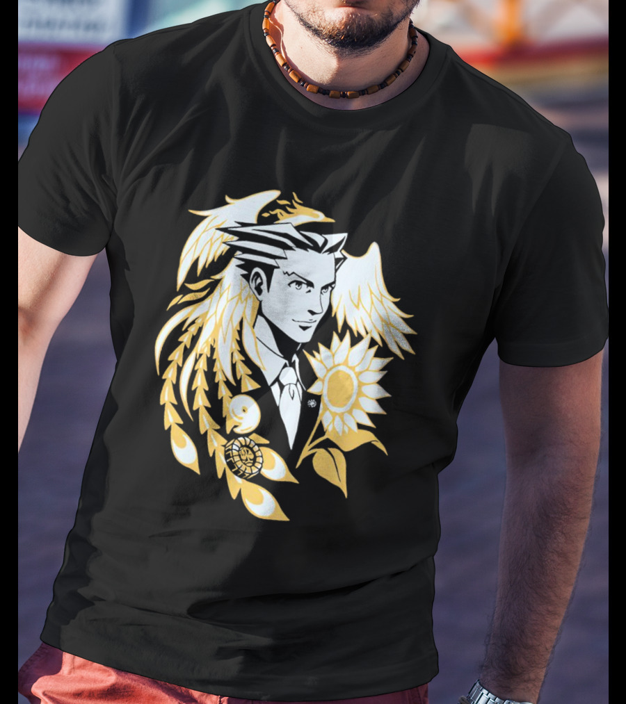 Fangamer Barbed Headed Attorney Phoenix Wright Sunflowers Wings T-Shirt