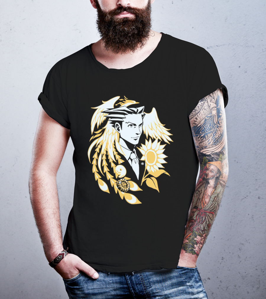 Fangamer Barbed Headed Attorney Phoenix Wright Sunflowers Wings T-Shirt