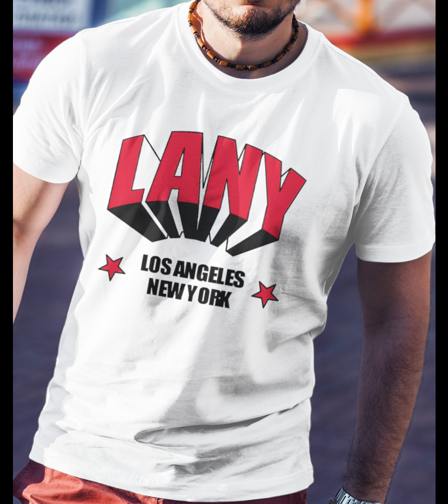 LANY Los Angeles New York Bold Red Stars T-Shirt