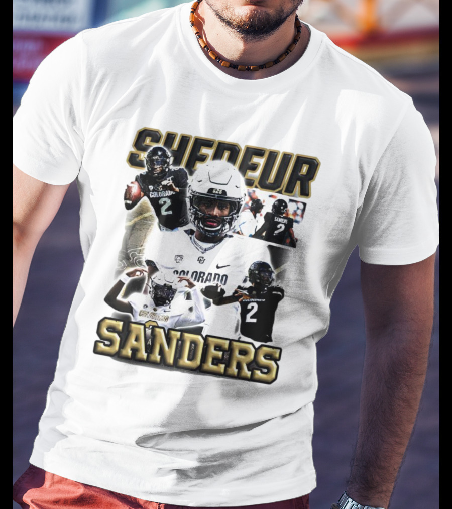 Shedeur Sanders Colorado Football Player Collage T-Shirt
