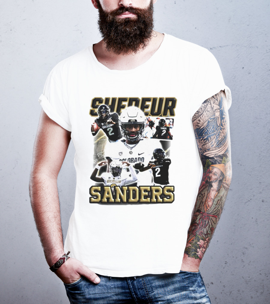 Shedeur Sanders Colorado Football Player Collage T-Shirt