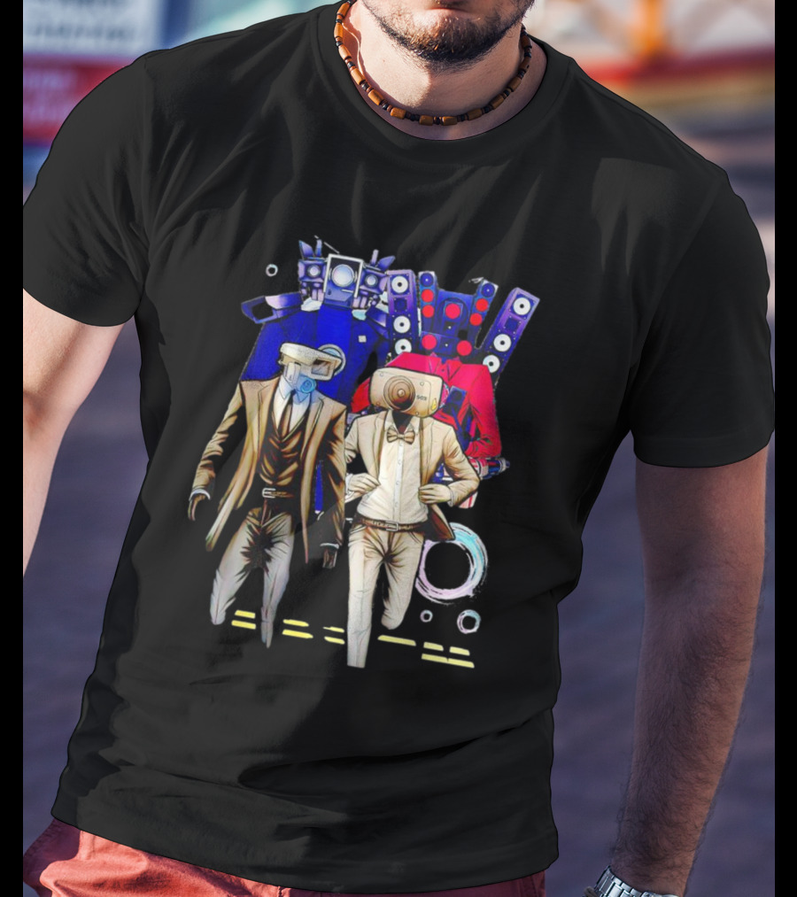 Cameraman Speakerman TVman Skibidi Toilet Character Compilation T-Shirt