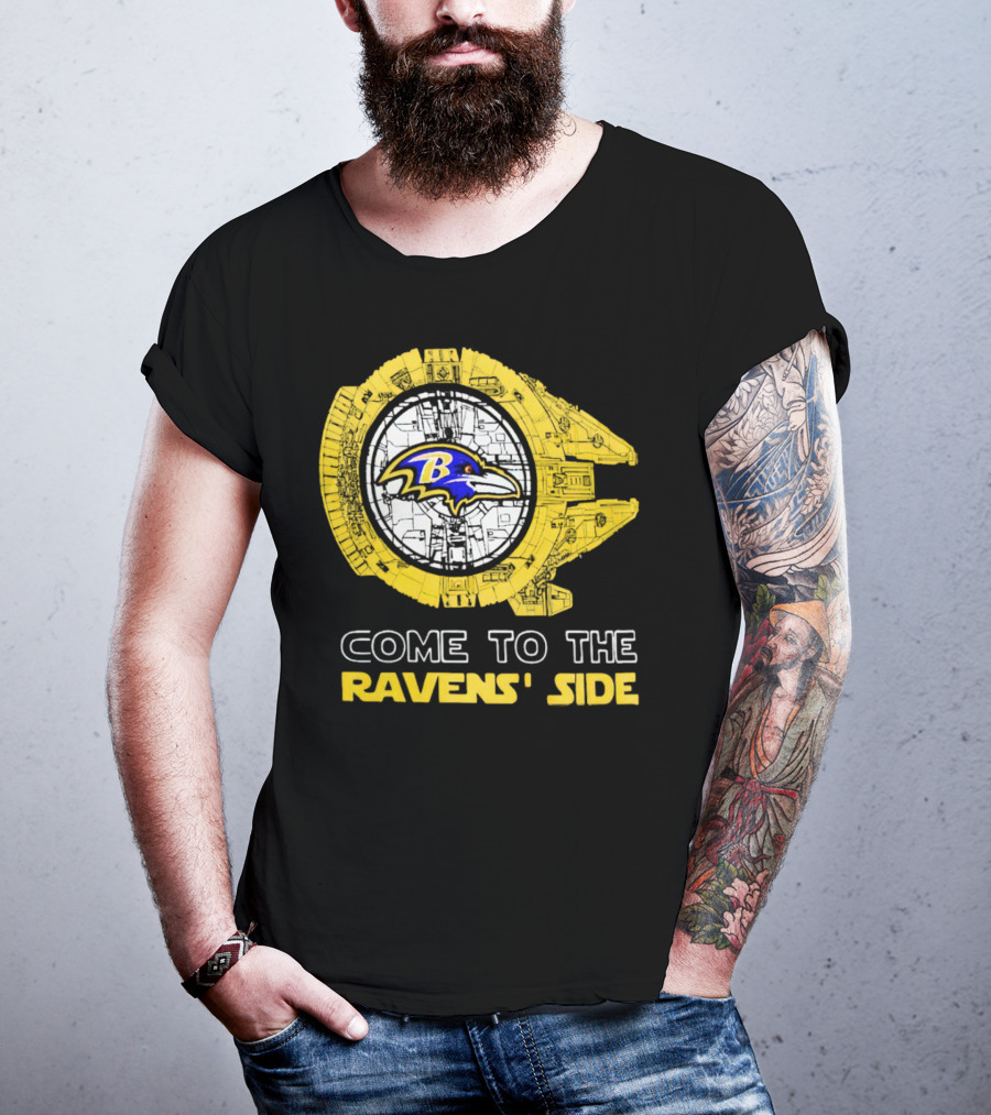 Come To The Ravens' Side Baltimore Ravens Star Wars Mashup T-Shirt