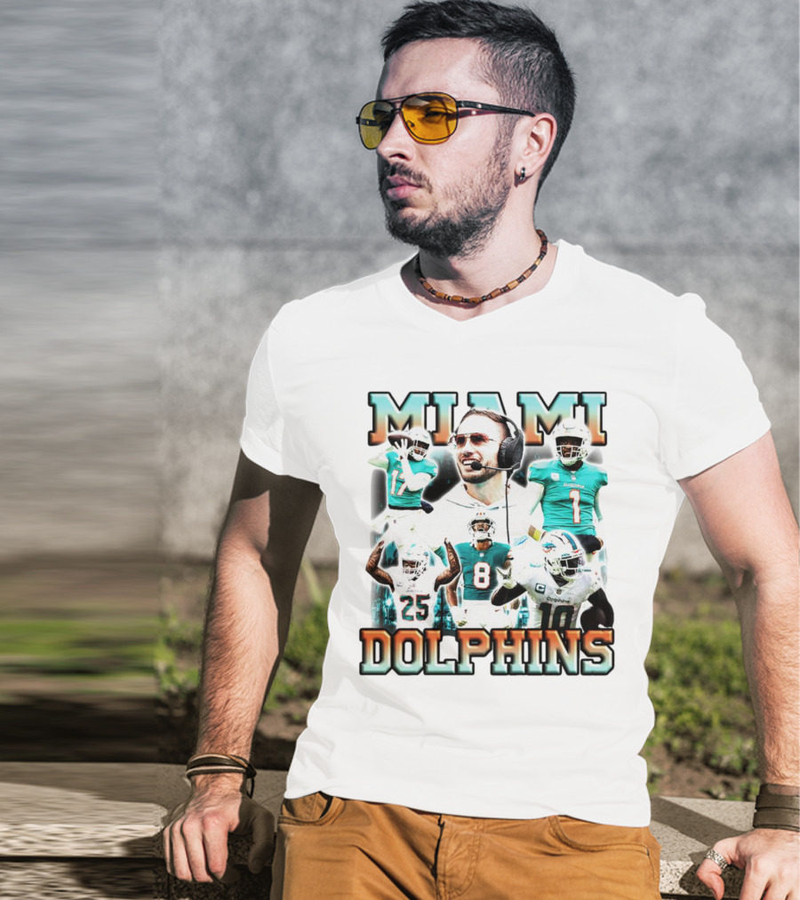 Miami Dolphins Football Members Vintage T-Shirt