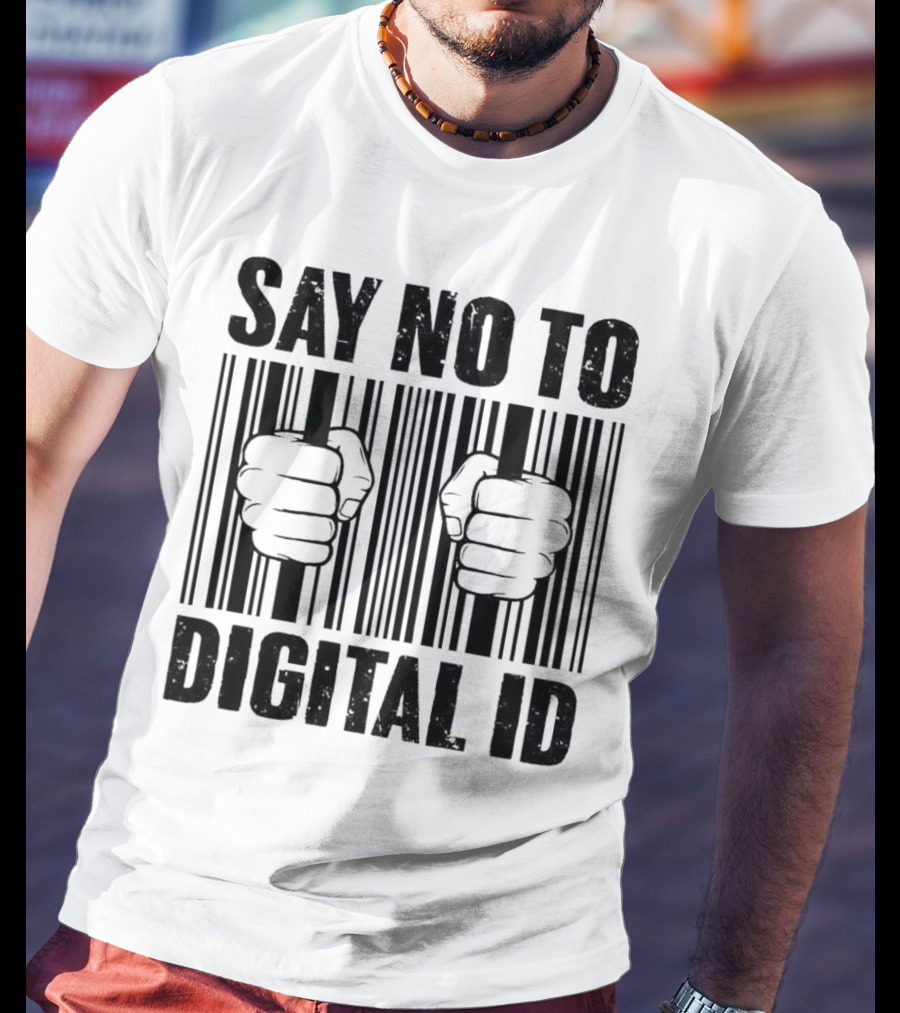 Say No To Digital ID Barcode Prison Fist T-Shirt