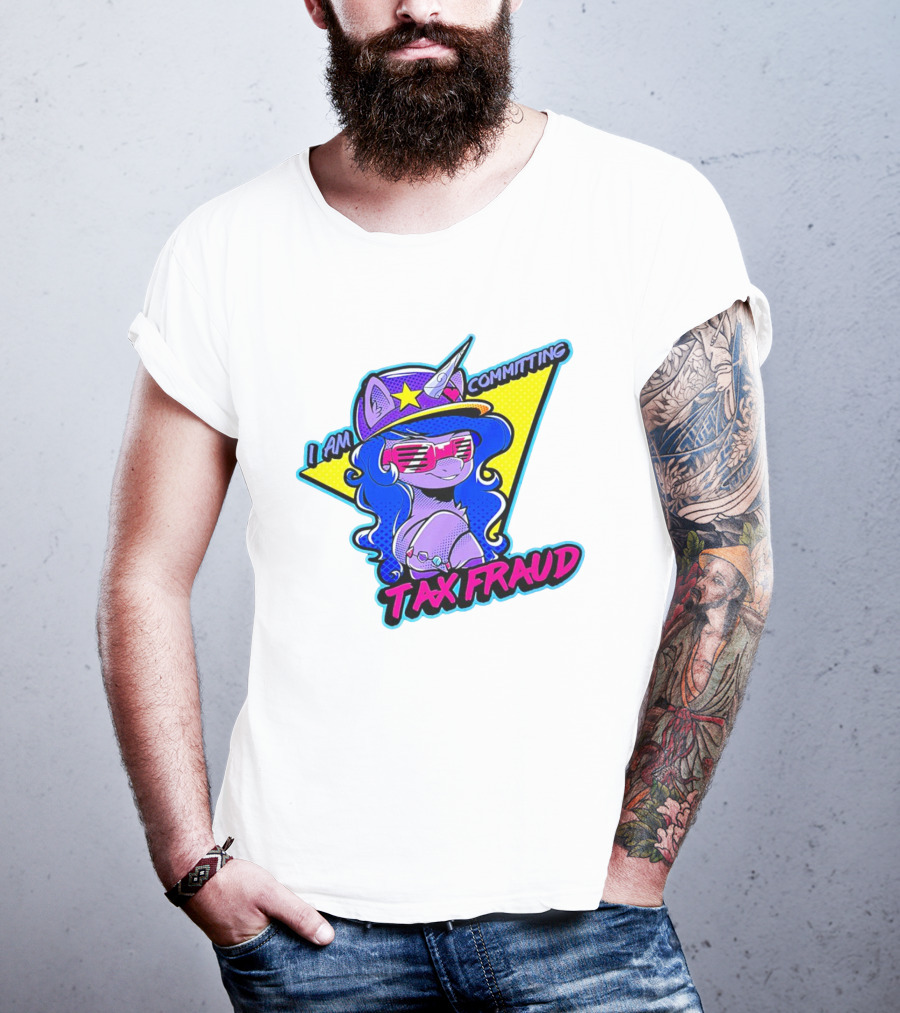 I Am Committing Tax Fraud Unicorn With Sunglasses And Hat T-Shirt