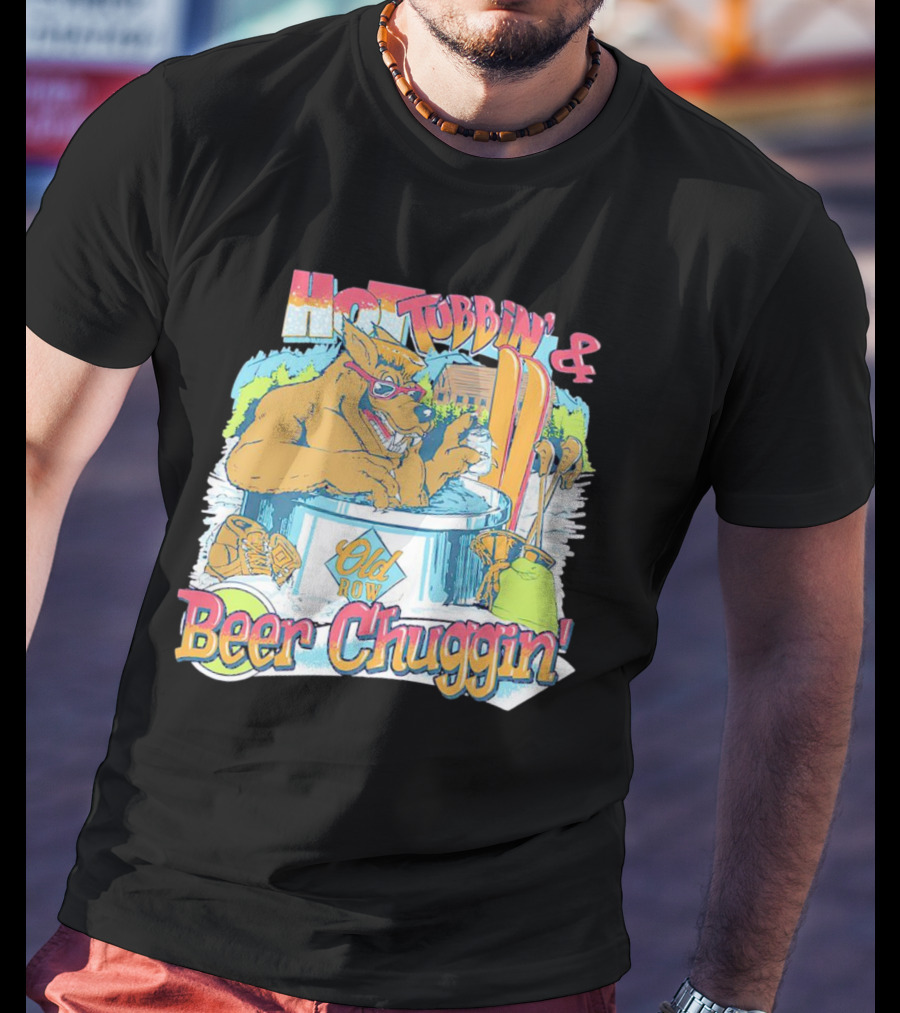Old Row Hot Tubbin’ And Beer Chuggin’ Wolf T-Shirt