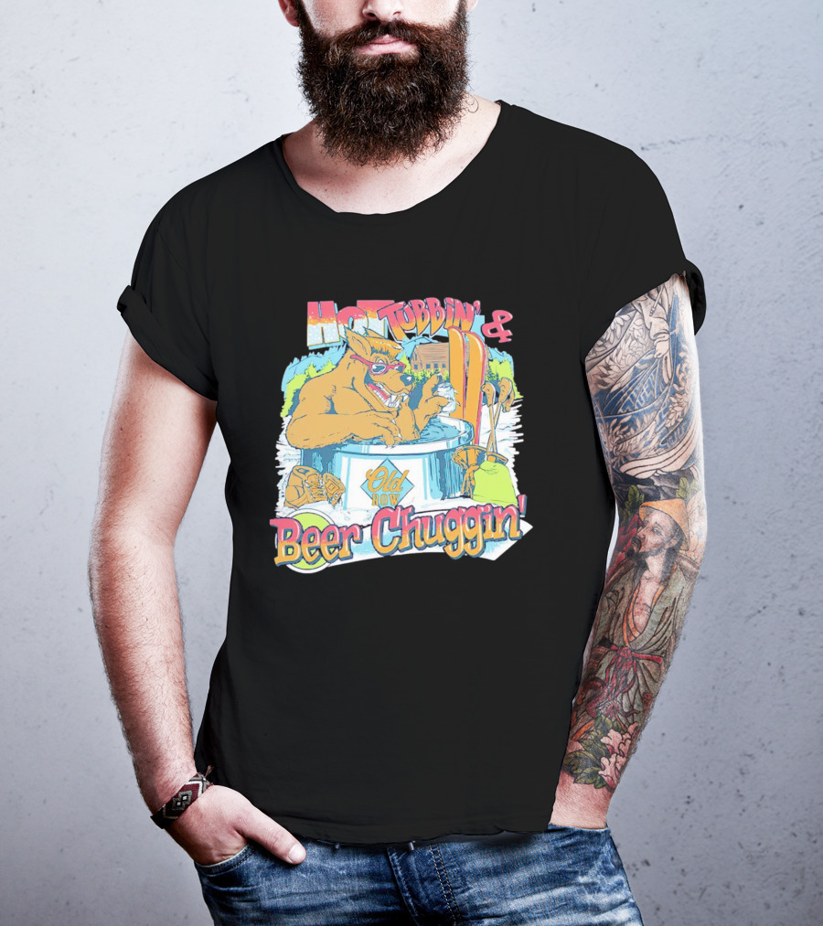 Old Row Hot Tubbin’ And Beer Chuggin’ Wolf T-Shirt
