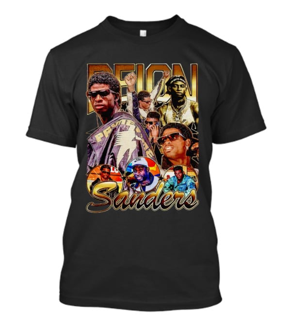 Deion Sanders Prime Time Vintage Collage With Multiple Portraits T-Shirt