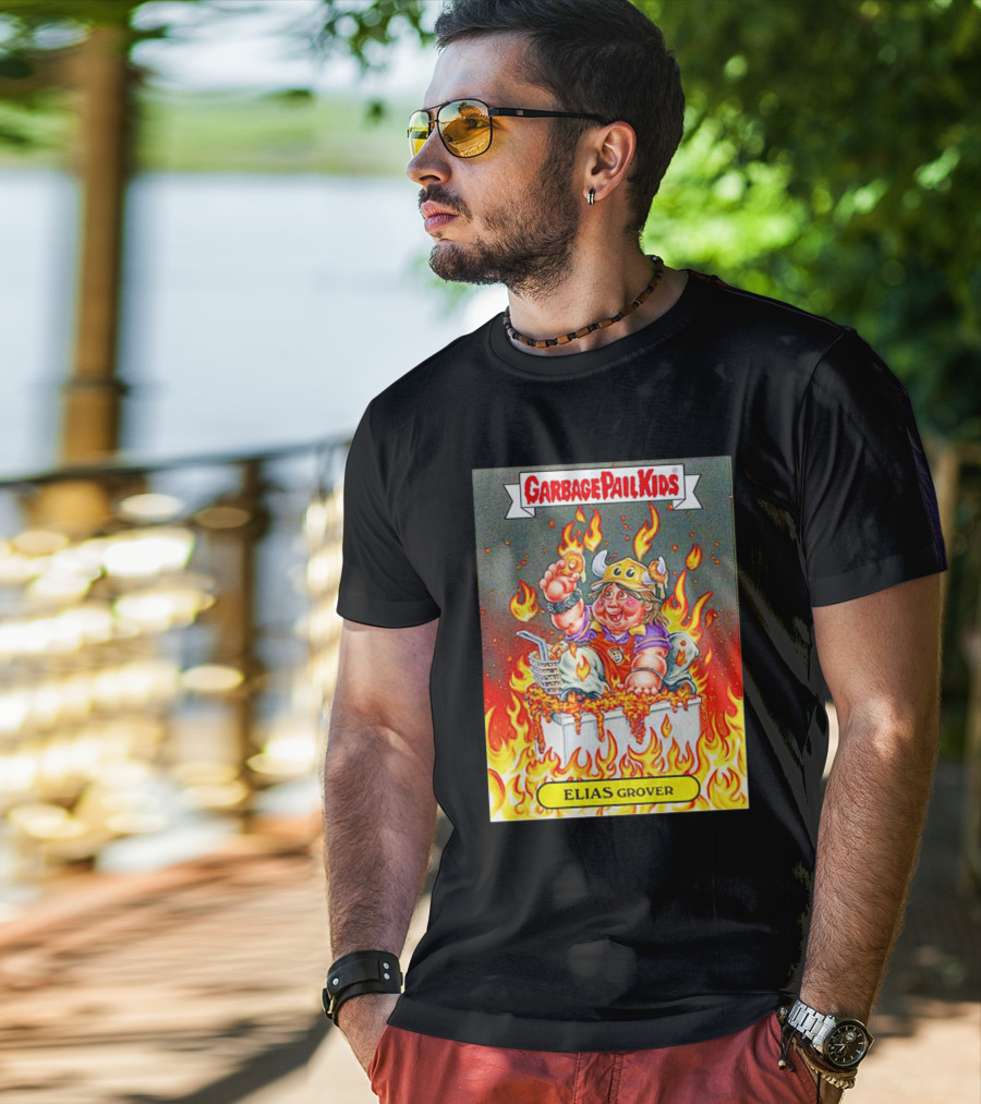 Garbage Pail Kids Elias Grover Viking Costume In Flames T-Shirt