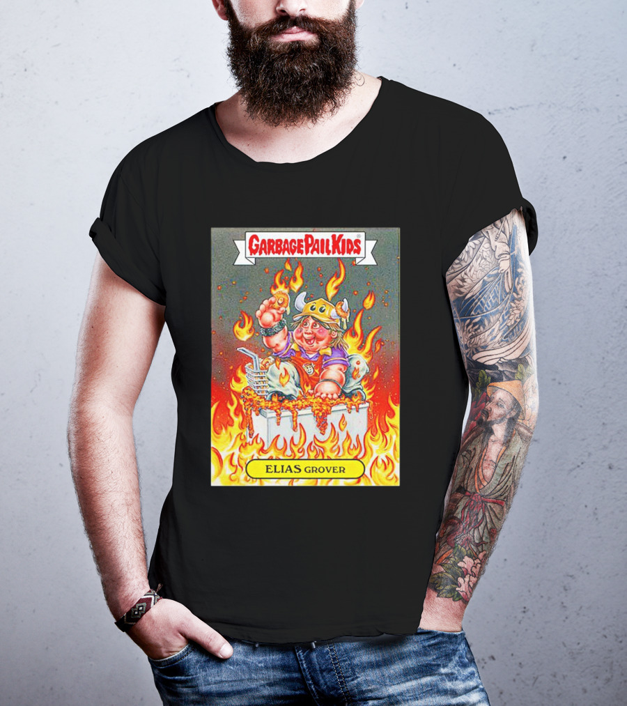 Garbage Pail Kids Elias Grover Viking Costume In Flames T-Shirt