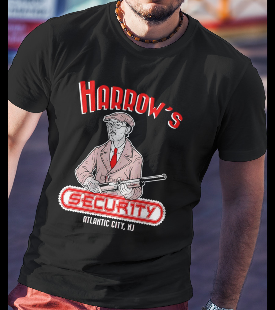 Harrow's Security Atlantic City NJ Vintage Style Gangster T-Shirt