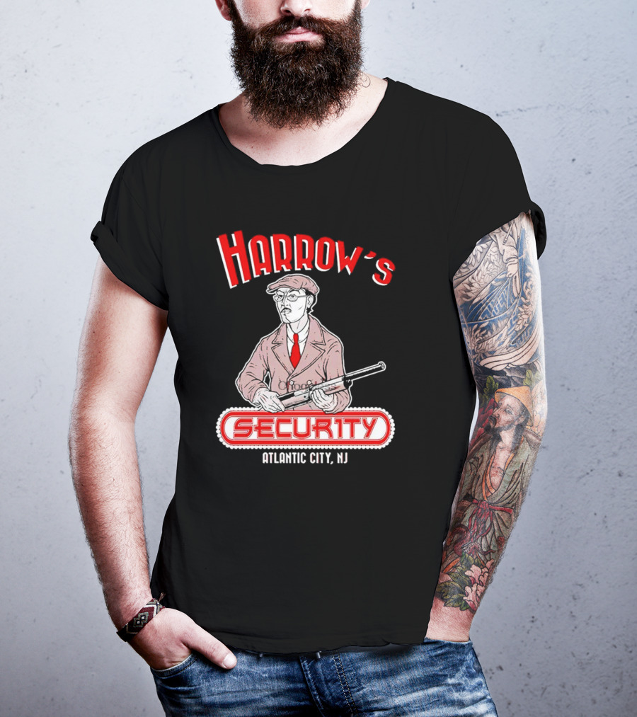 Harrow's Security Atlantic City NJ Vintage Style Gangster T-Shirt