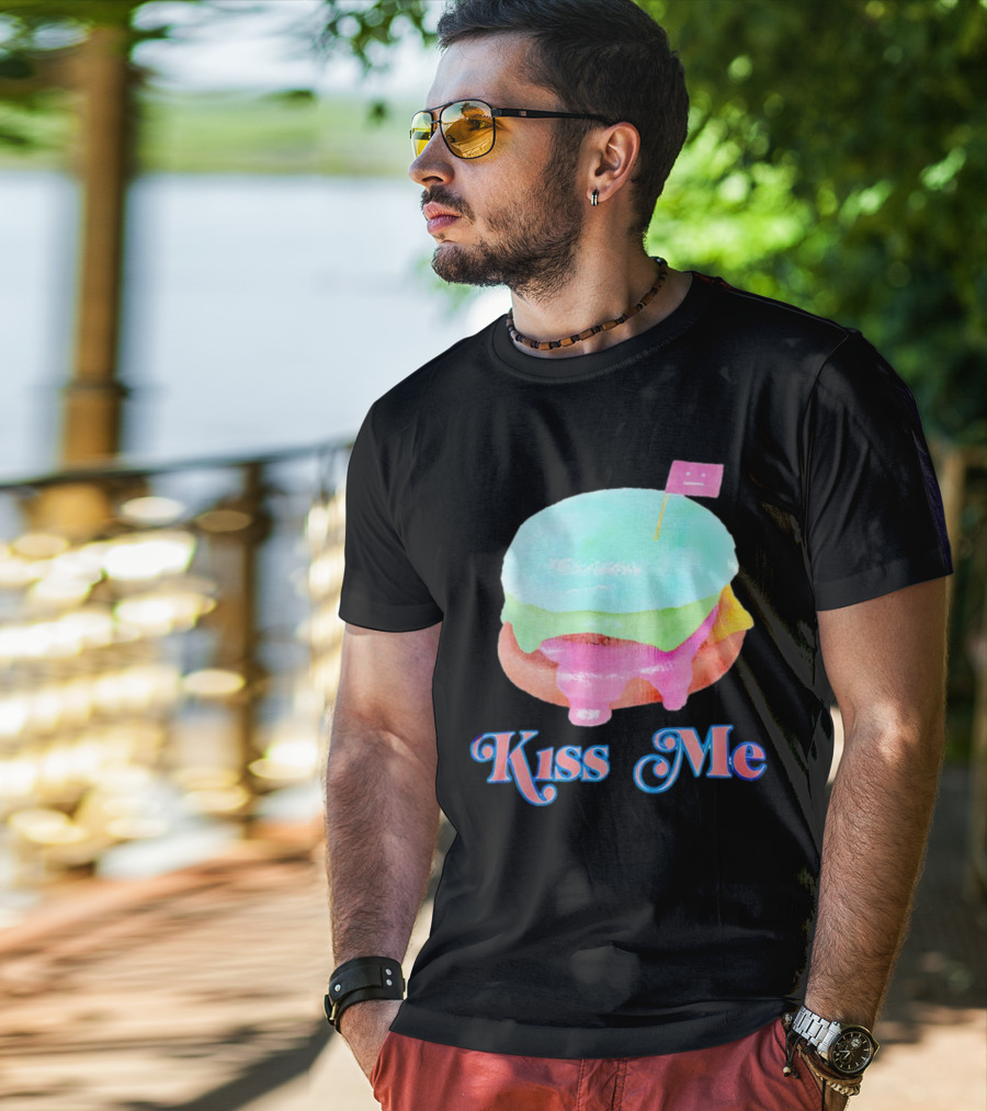 Kiss Me Pastel Burger Flag T-Shirt