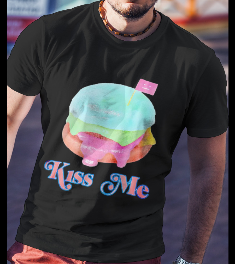 Kiss Me Pastel Burger Flag T-Shirt