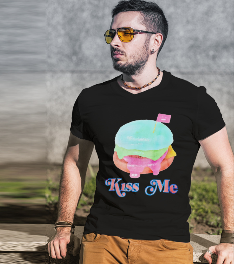 Kiss Me Pastel Burger Flag T-Shirt