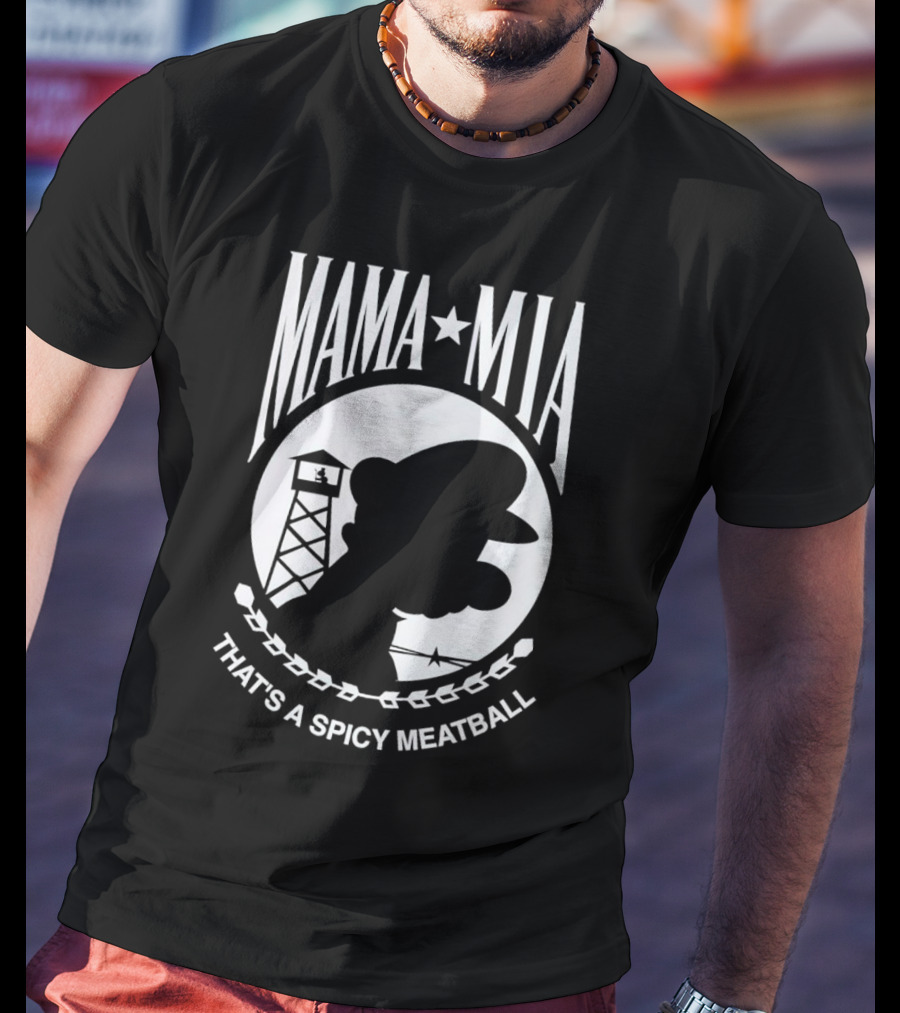 MAMA MIA THAT'S A SPICY MEATBALL Mario Silhouette Prison Tower T-Shirt