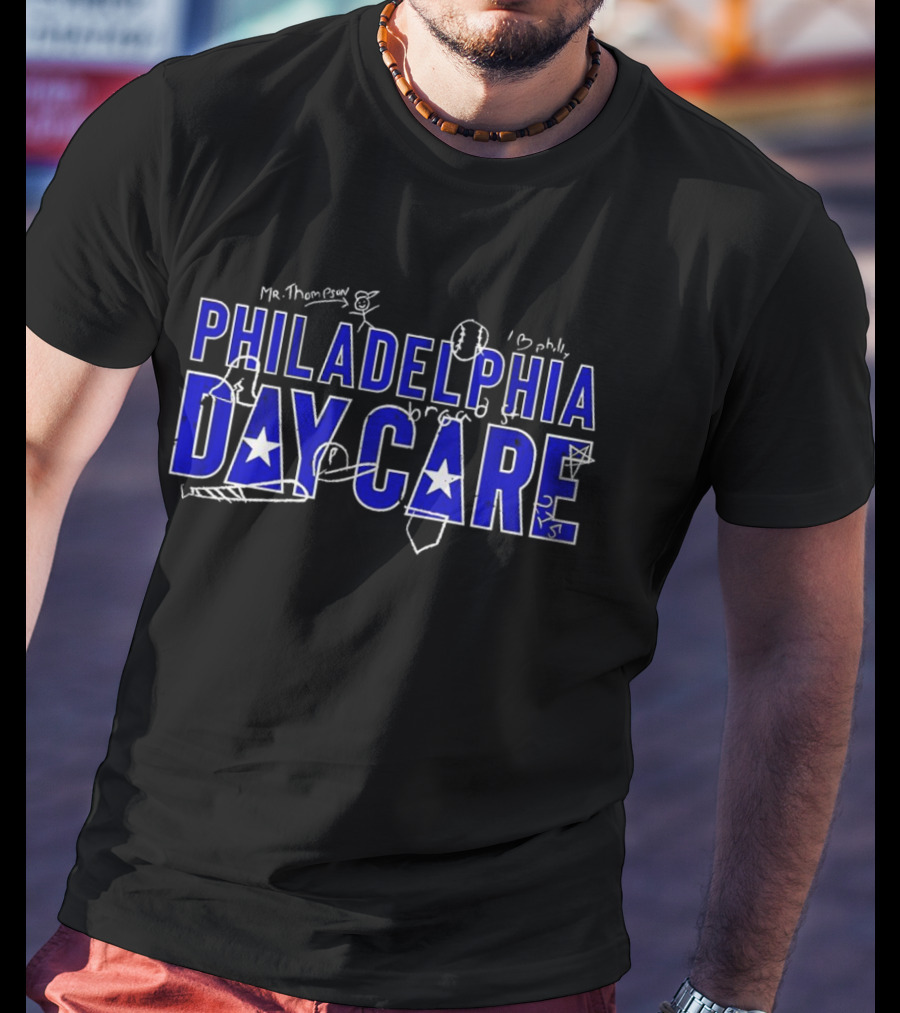 Philadelphia Daycare Mr. Thompson Football Whistle Philly T-Shirt