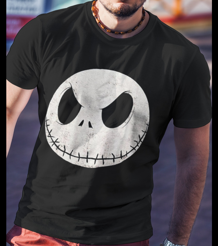 Disney Nightmare Before Christmas Jack Skellington Face Iconic Character T-Shirt