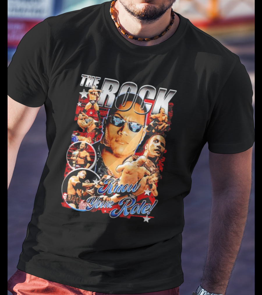 The Rock Know Your Role WWF WCW AEW ECW Pro Wrestling T-Shirt