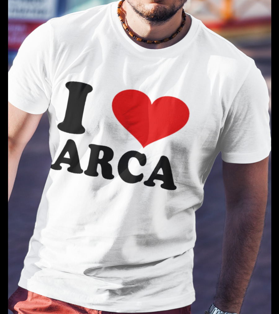 I Heart Arca Bold Text With Red Heart T-Shirt