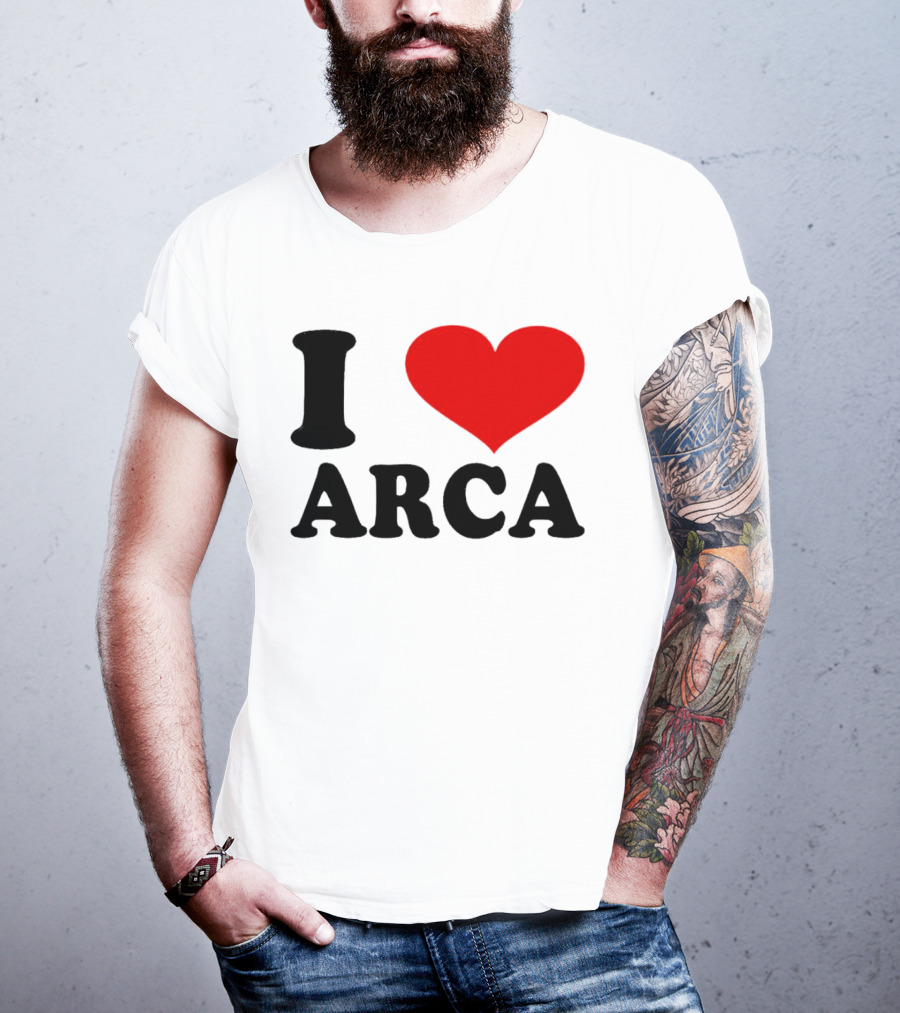 I Heart Arca Bold Text With Red Heart T-Shirt
