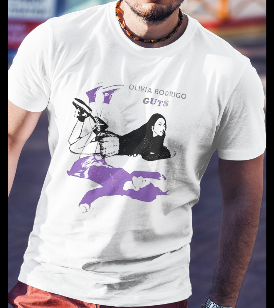 Olivia Rodrigo Guts Dark Artistic Portrait With Purple Accents T-Shirt