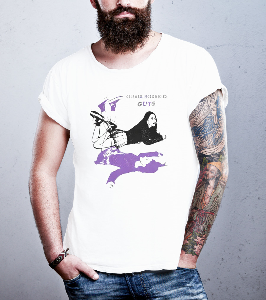 Olivia Rodrigo Guts Dark Artistic Portrait With Purple Accents T-Shirt