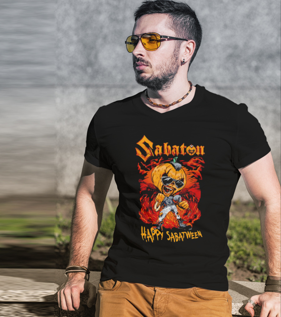 Sabaton Pumpkin Mic Sunglasses Happy Sabatween Halloween T-Shirt