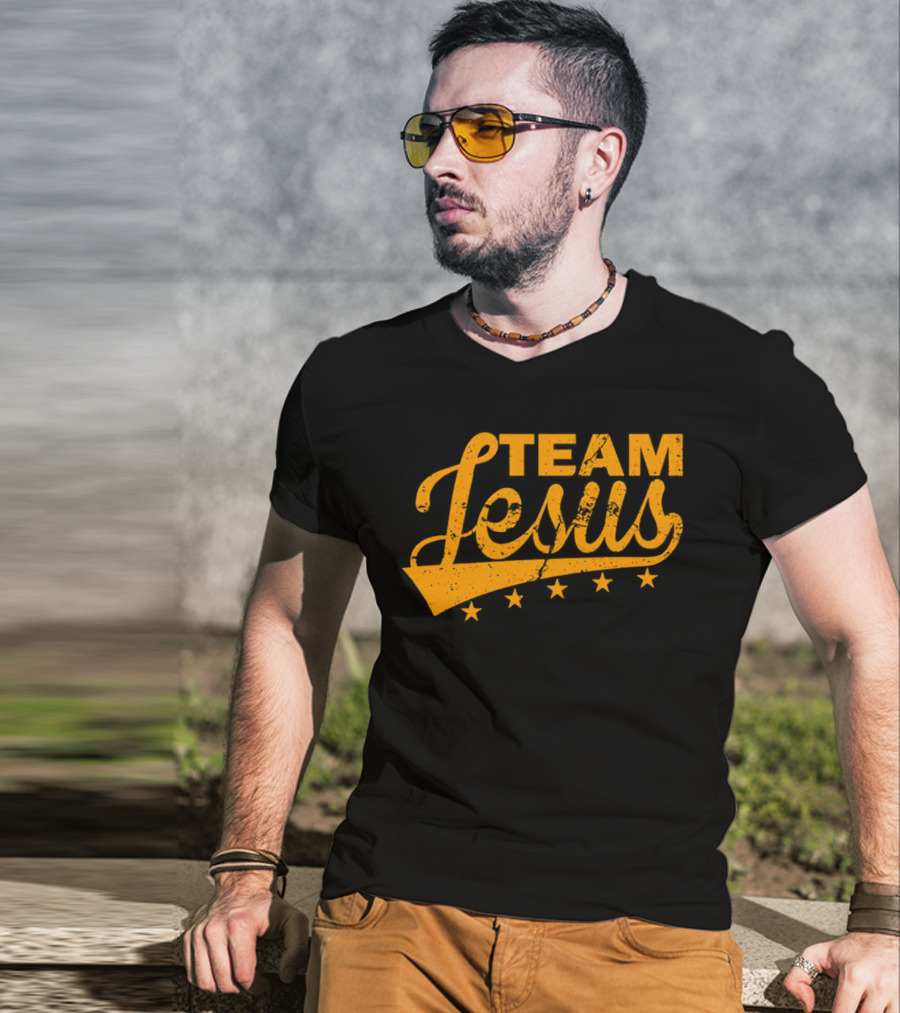 Team Jesus Vintage Style Retro Stars T-Shirt