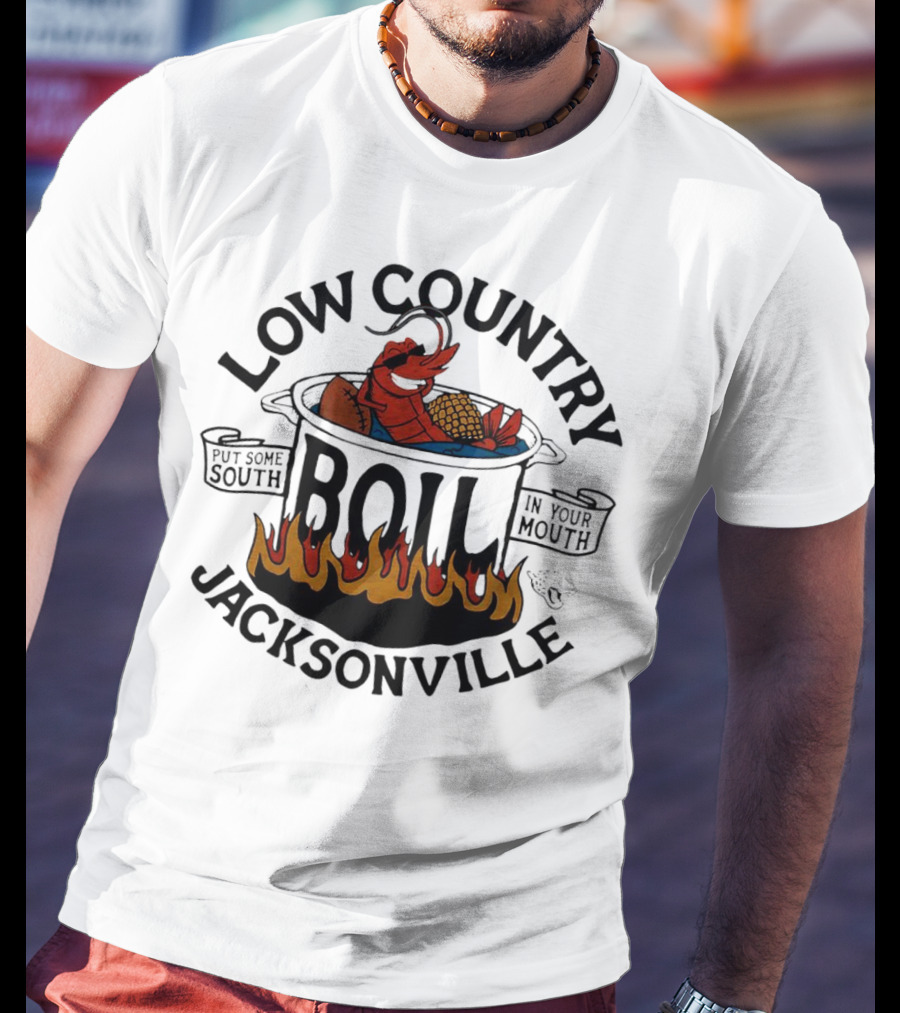 Low Country Boil Put Some South In Your Mouth Jacksonville Jaguars T-Shirt
