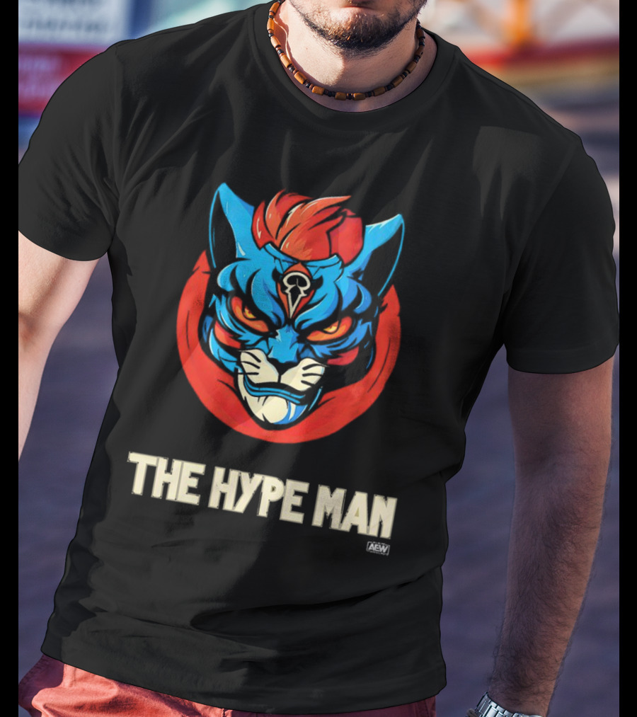 AEW Alex Abrahantes The Hype Man Fierce Cat Head T-Shirt