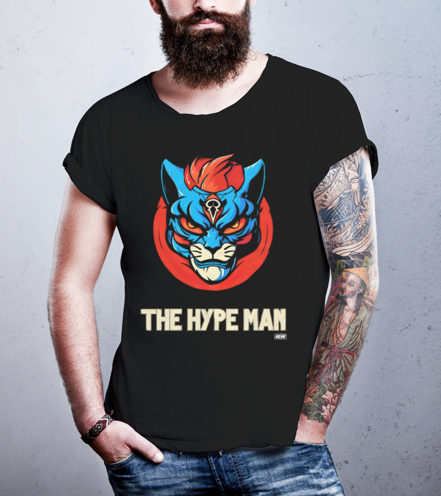 AEW Alex Abrahantes The Hype Man Fierce Cat Head T-Shirt