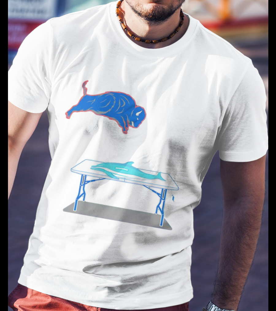 Buffalo Bills Jumping Over Table Miami Dolphins T-Shirt