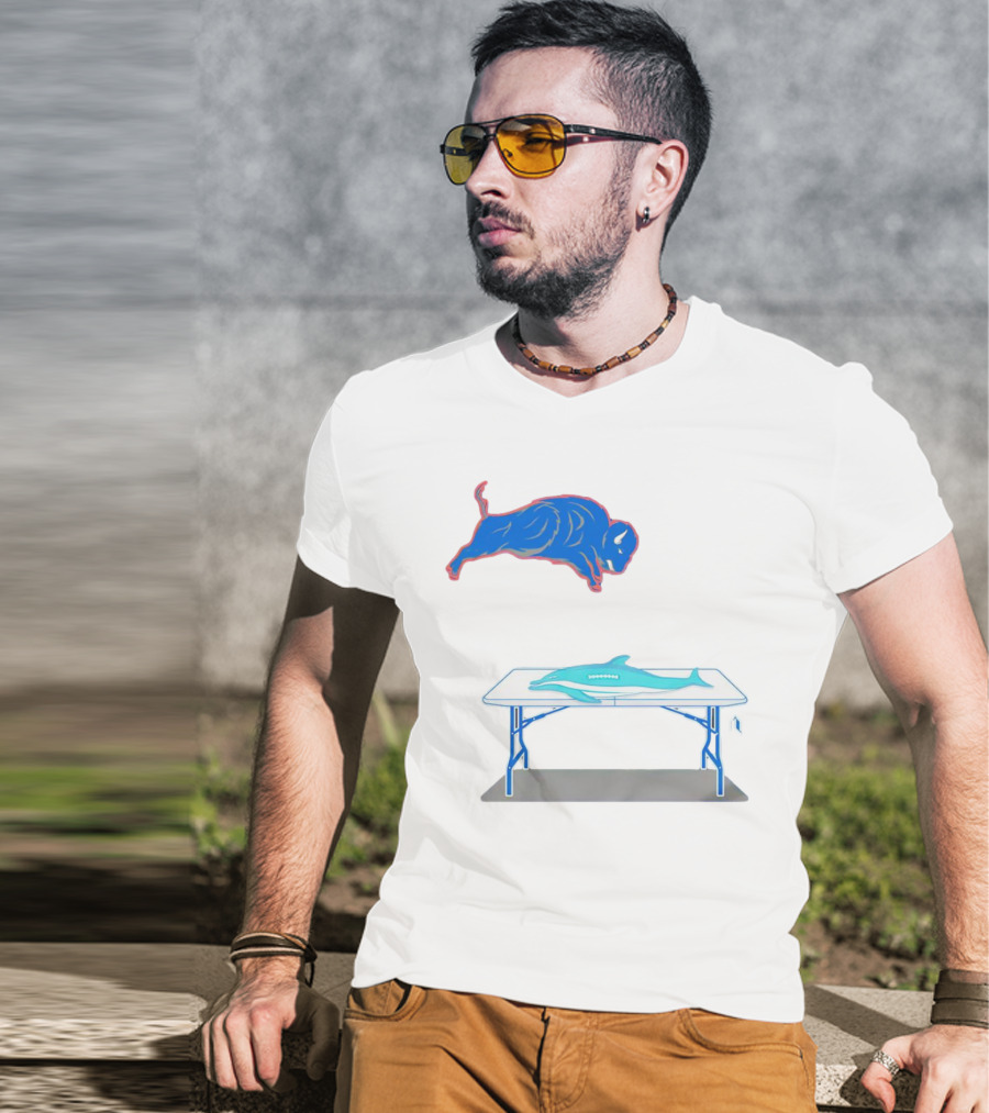 Buffalo Bills Jumping Over Table Miami Dolphins T-Shirt