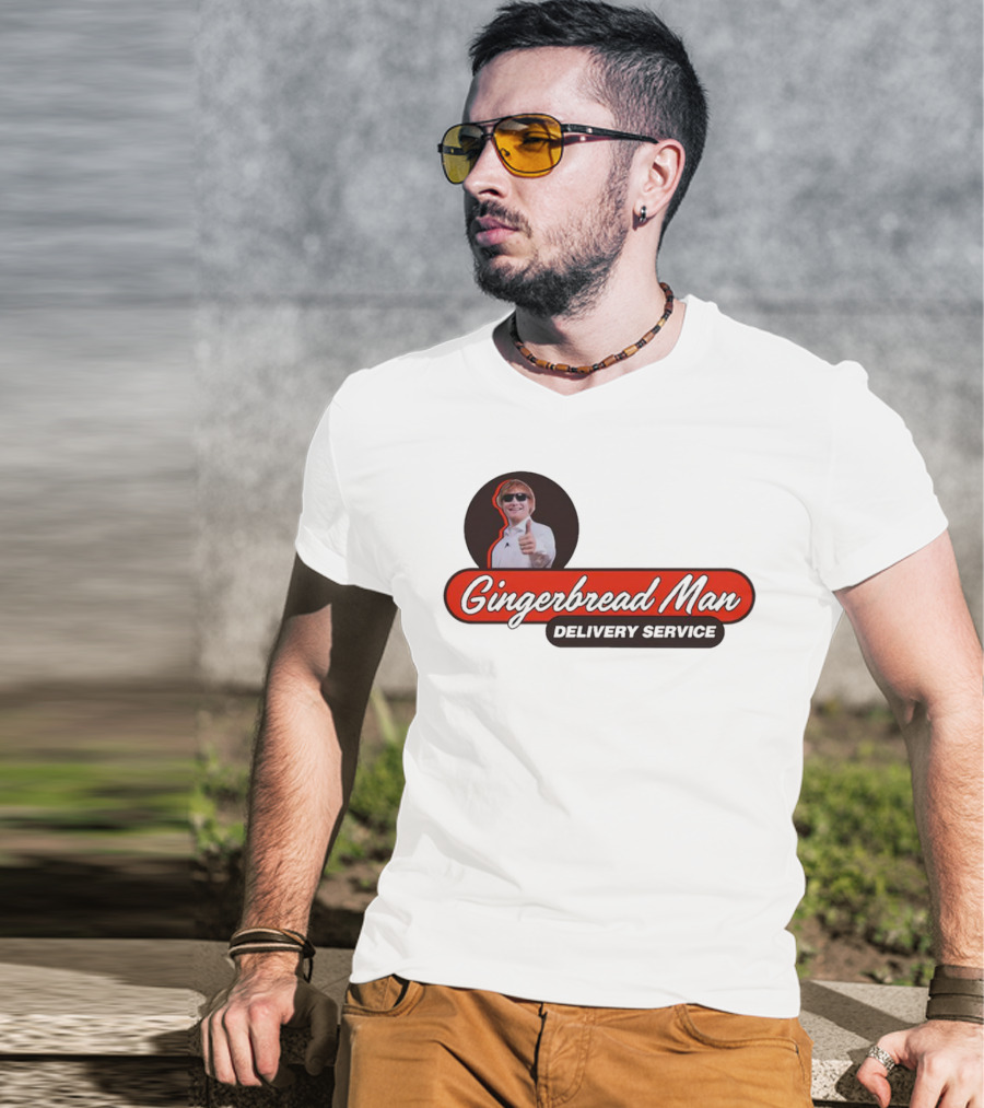 Gingerbread Man Delivery Service Cool Thumbs Up T-Shirt