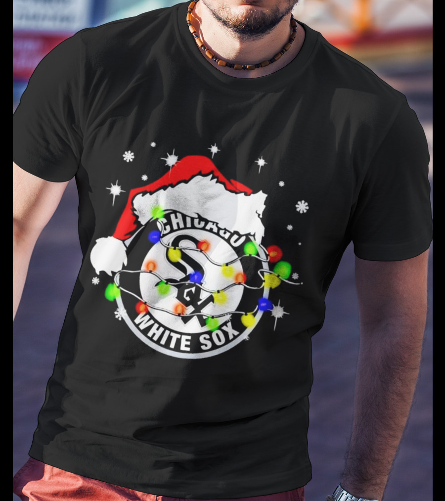 Chicago White Sox Christmas Santa Hat With Lights T-Shirt