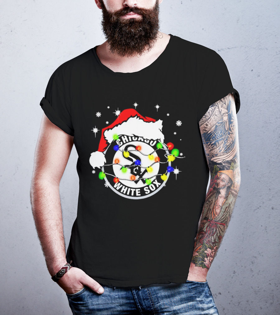 Chicago White Sox Christmas Santa Hat With Lights T-Shirt