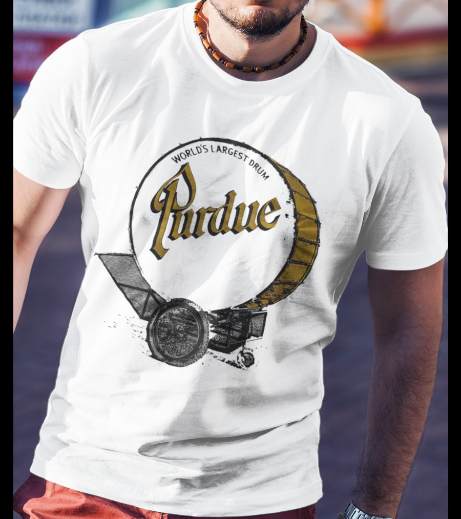 World's Largest Drum Purdue Black And Gold Band Heritage T-Shirt