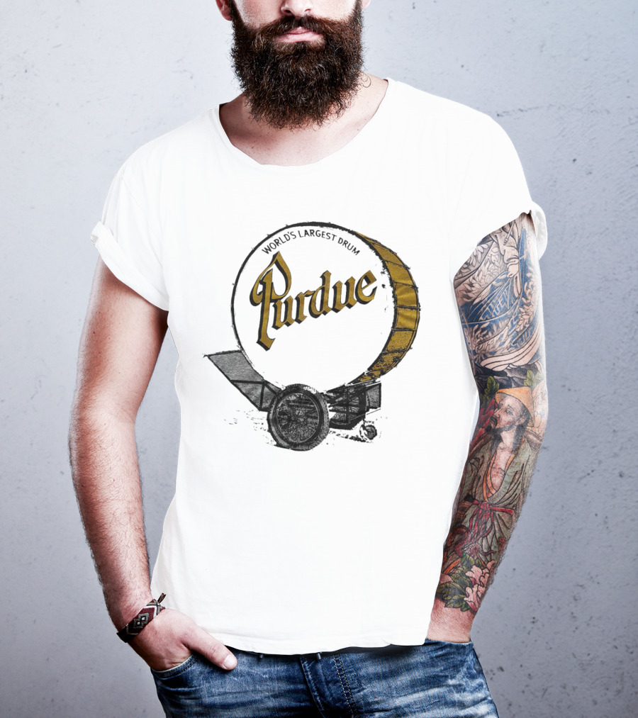 World's Largest Drum Purdue Black And Gold Band Heritage T-Shirt