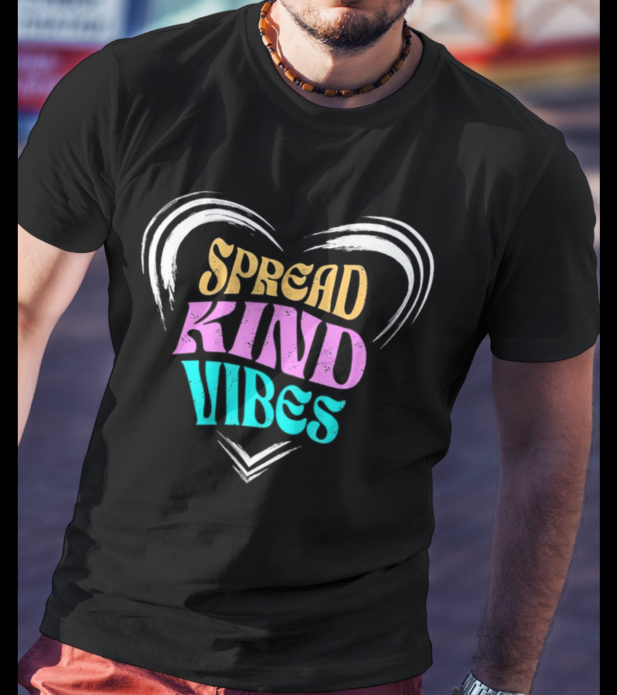 Spread Kind Vibes Colorful Heart T-Shirt